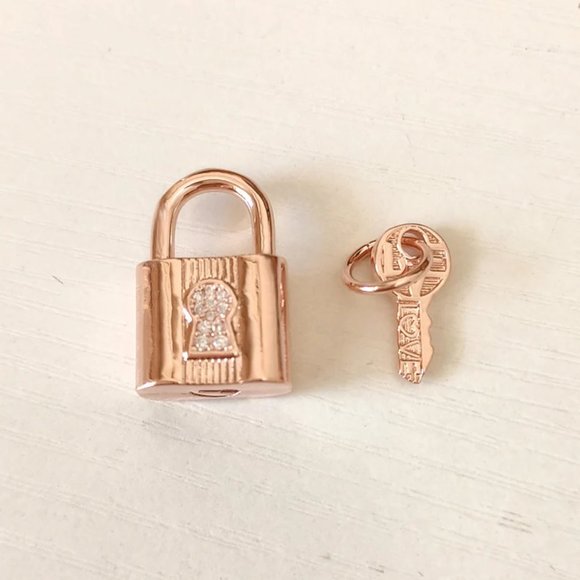 Pandora Rose Gold Padlock & Key Dangle Charm - Picture 4 of 5